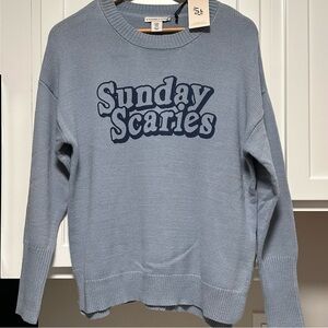 Sincerly Jules Sunday Scaries Blue Sweater